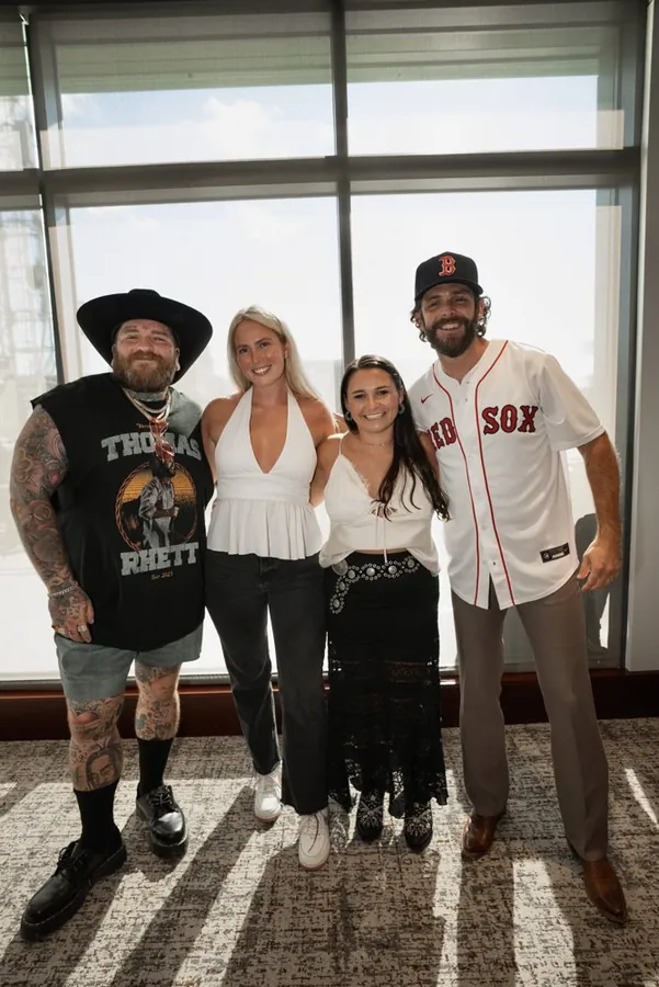 Two Propeller winners backstage with Thomas Rhett and Teddy Swims at Fenway Park